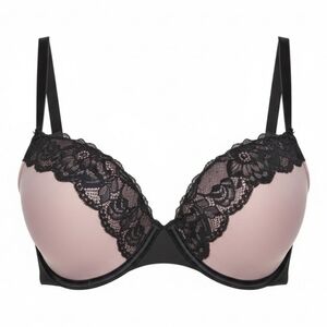 NWOT Rose and vine 36 D cup black lace and mauve bra